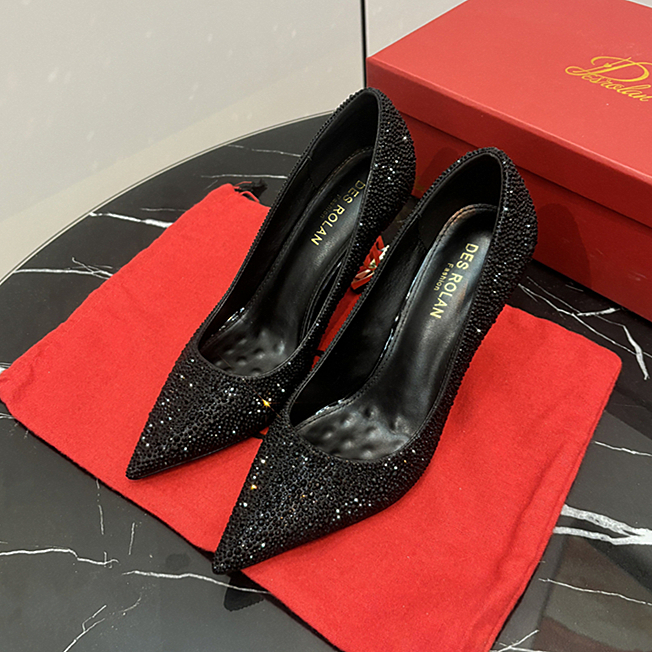 【LVTE心选】2025秋季新款水钻尖头高跟鞋女满钻单鞋灰姑娘水晶鞋