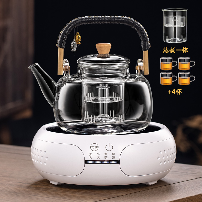 逸集家用煮茶壶蒸煮一体电陶炉煮水壶加厚烧水泡茶专用壶套装茶具