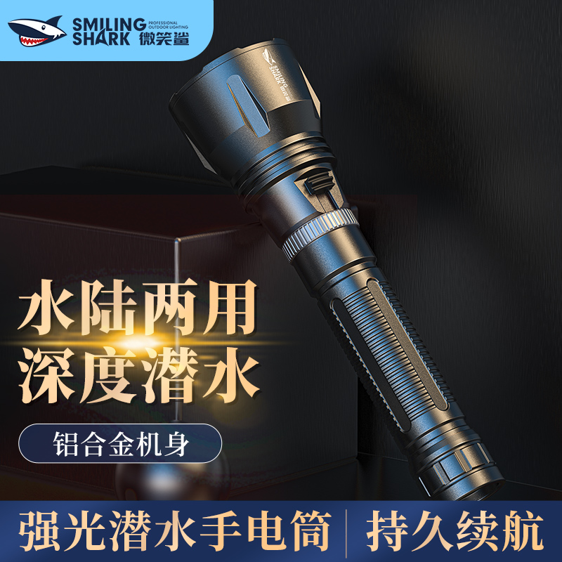 潜水极光手电筒远射强光防水户外超亮充电水下专业夜潜赶海抓鱼