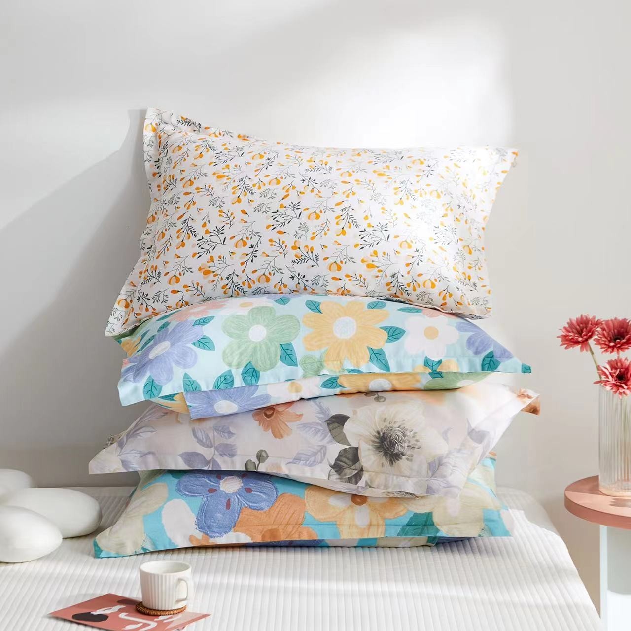 【全棉枕套】100全棉枕头枕套一对装48*74cm纯棉枕头套成人枕头套