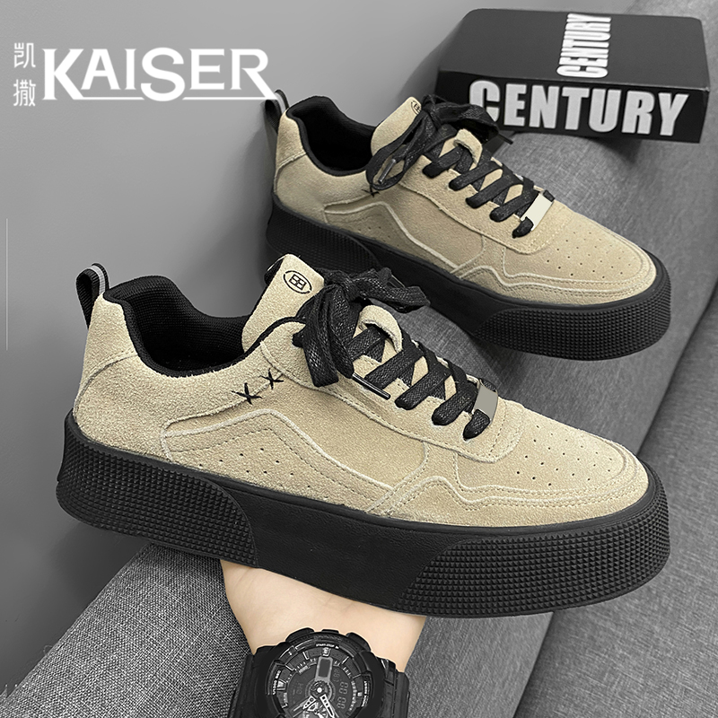 KAISER/凯撒·男鞋港风复古潮流休闲板鞋男士厚底防滑百搭运动潮鞋
