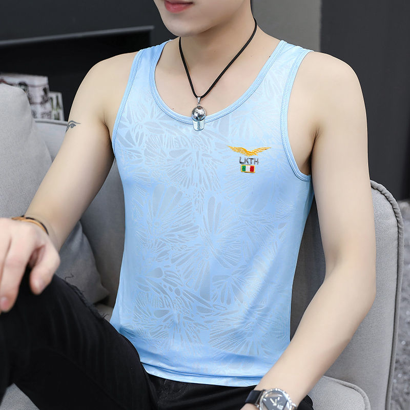 冰丝高档背心男士夏季薄款无袖速干汗衫t恤潮流运动健身坎肩马甲