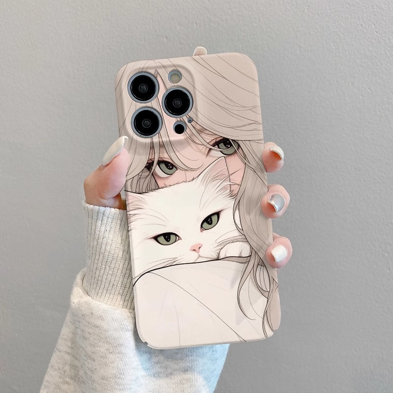 菲林软壳防摔抱猫女孩k70pro适用苹果16华为oppo小米vivoy200一加