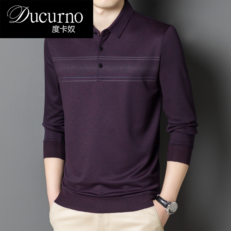 轻奢polo衫男士商务春秋季新款翻领打底体恤衫25网红洋气炸街男装