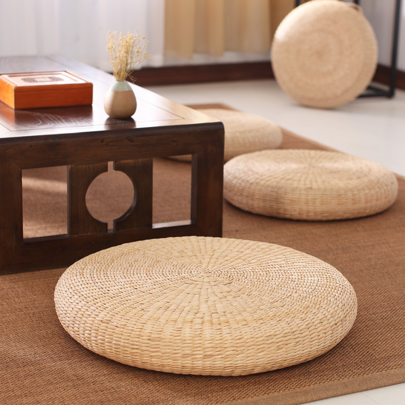 直径60高度10厘米纯手工蒲草懒人中式蒲团草编加厚坐垫禅修打坐