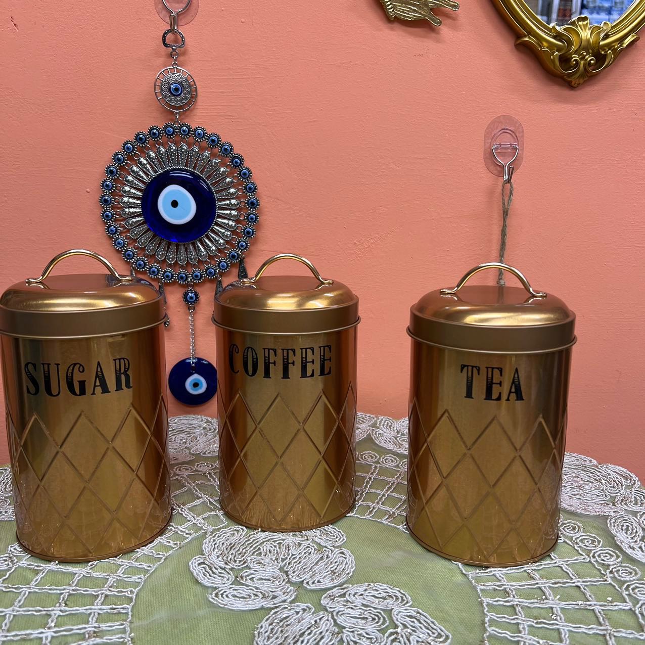 【简爱好物新疆包邮】高档茶盐罐复古家用创意大容量茶盐罐三件套