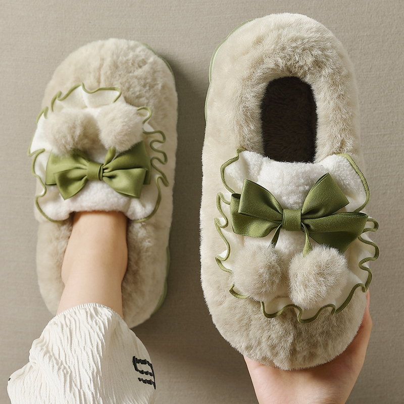 棉拖鞋女士包跟冬季2025新款室内家居防滑厚底毛毛绒保暖月子棉鞋