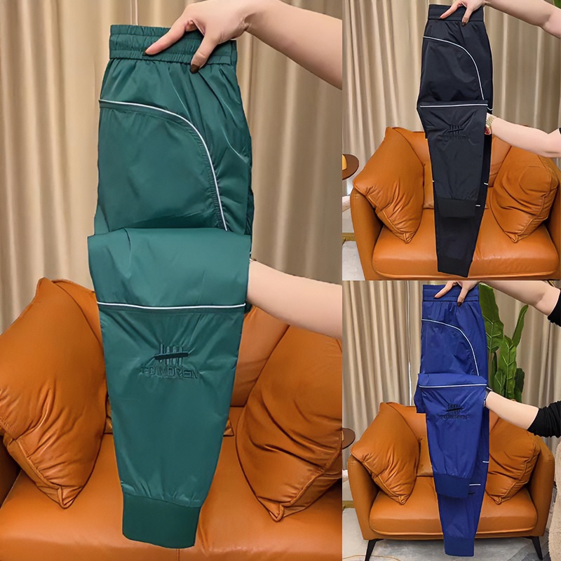 夏季冰丝速干休闲男士潮牌束脚九分百搭弹力小脚男士束脚裤