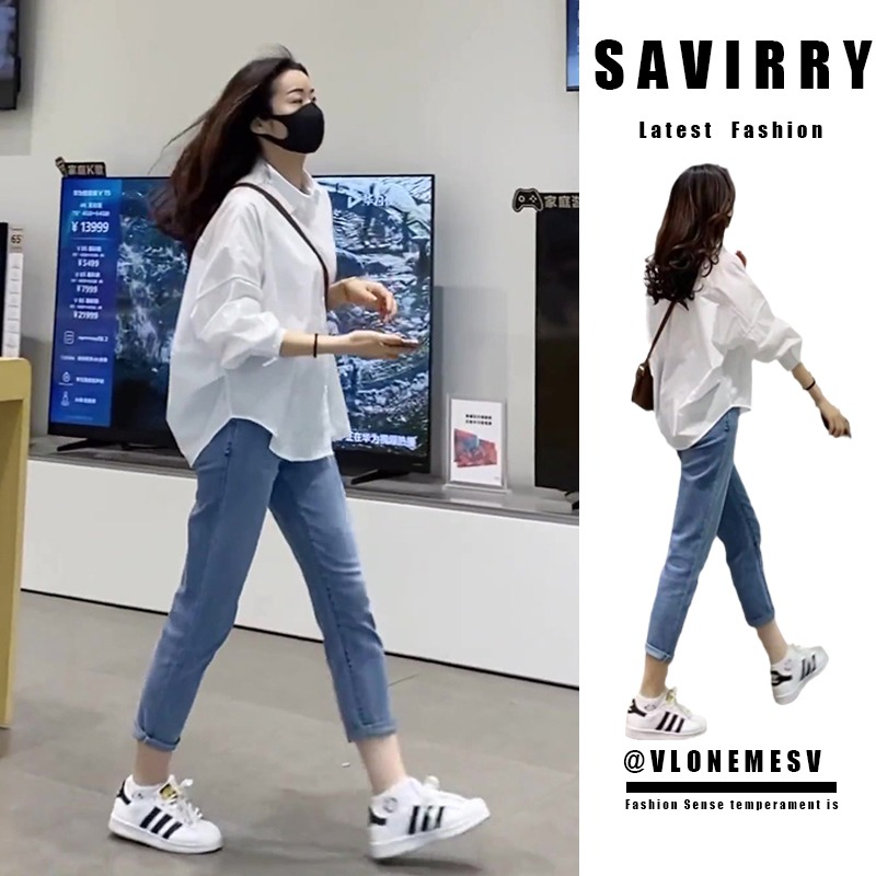 显瘦上衣洋气小个子设计感小众白色衬衫女男友风廓形法式防晒衬衣