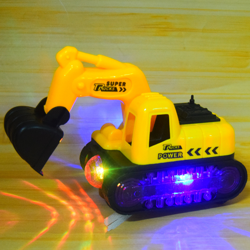 儿童电动挖掘机玩具车益智男孩闪光音乐宝宝3万向工程车挖土机