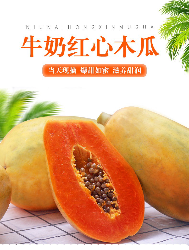 正宗海南红心牛奶木瓜孕妇香甜当季新鲜瓜软糯甜整箱5斤-10斤细腻