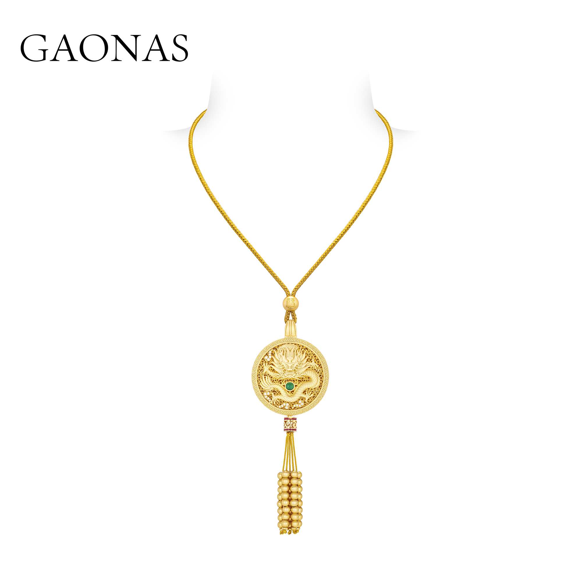 GAONAS 项链 国风时尚龙牌项链  10601XGO