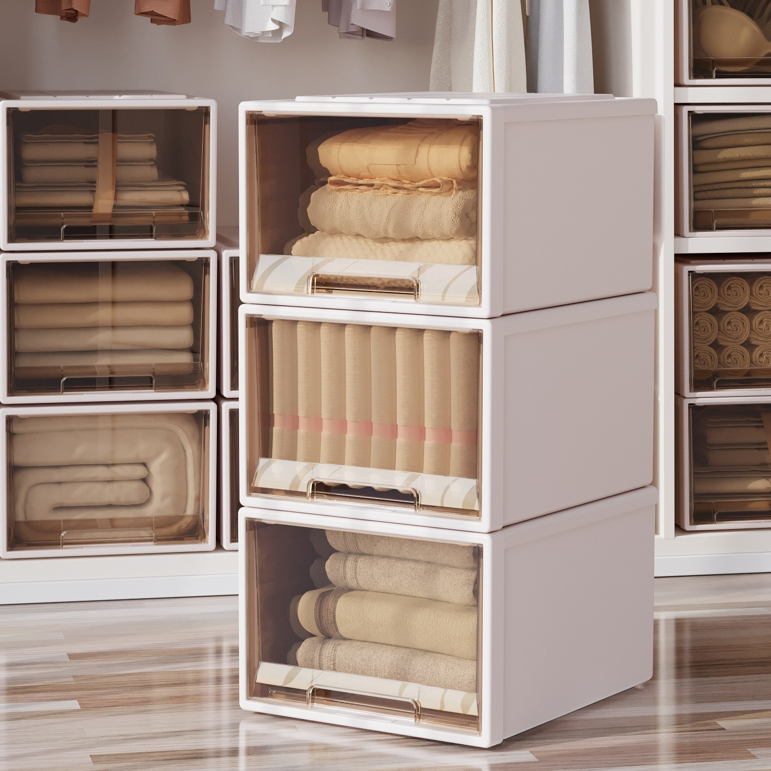 智纳生活【40L:47*35*20】抽屉整理收纳箱大容量抽屉式衣裤收纳箱