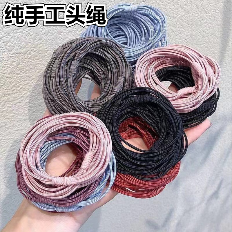 四合一不伤发高弹力发饰布艺甜美头绳非金属发饰百搭皮筋女扎发绳