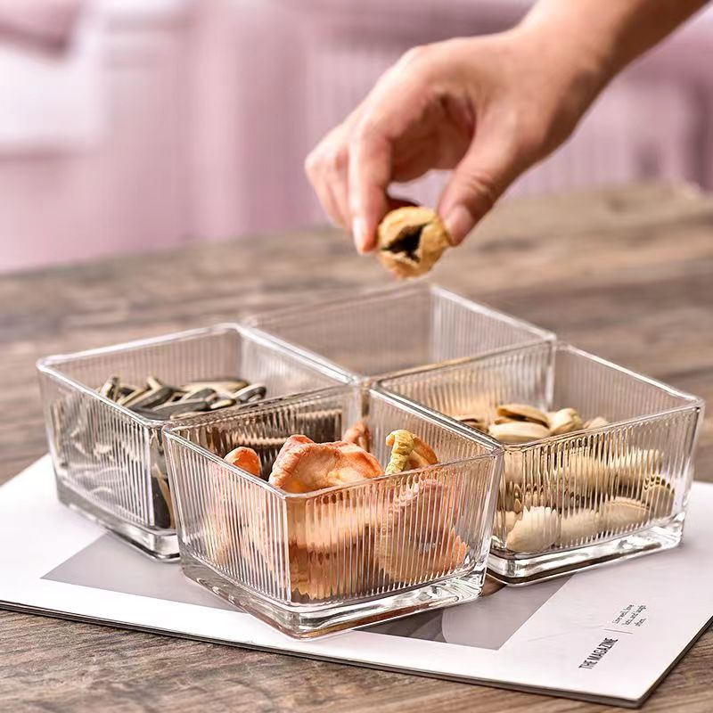 【6只装】轻奢玻璃果盘零食盘分格创意干果盘点心糖玻璃碗碟水果盘