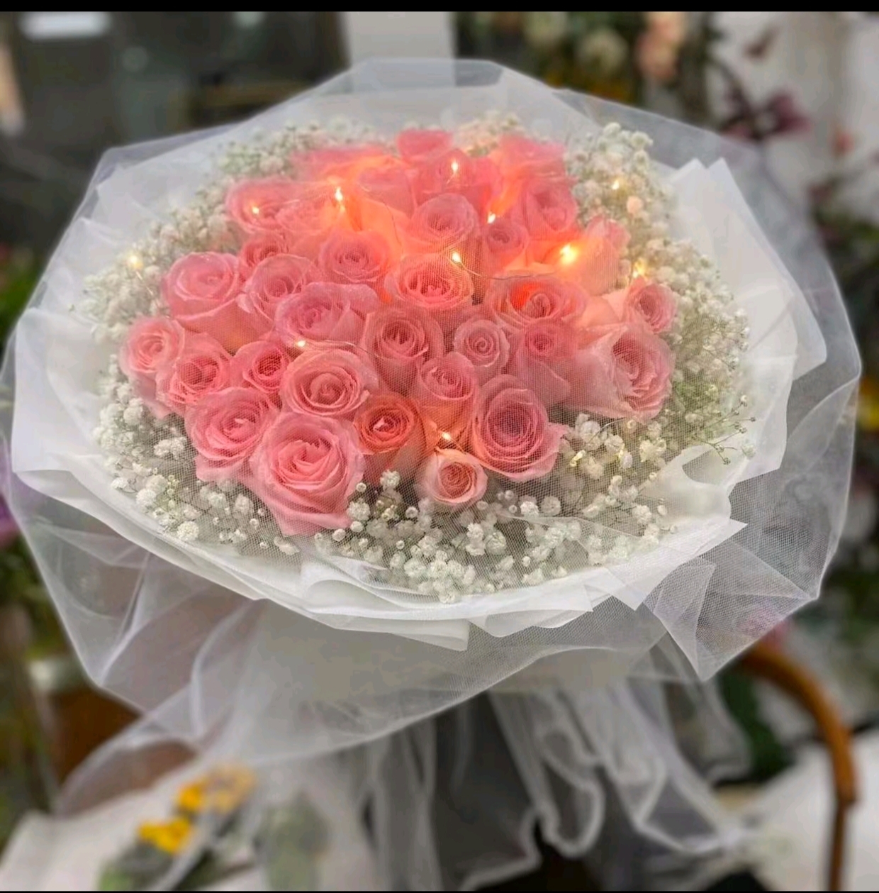 七夕浪漫鲜花粉雪山玫瑰，免费配送送货上门玫瑰花花束同城配送