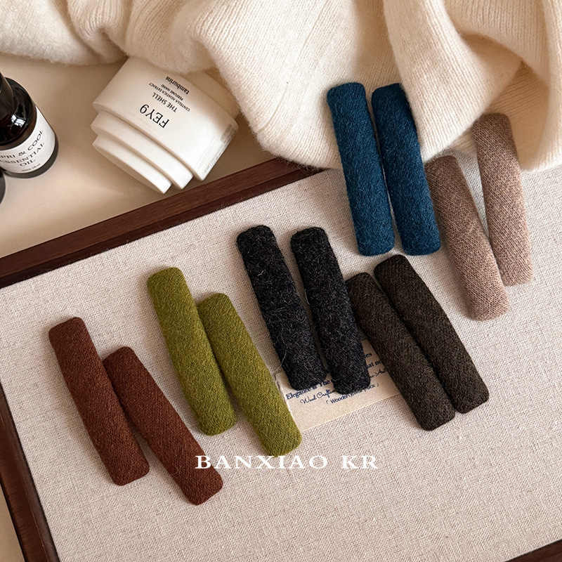 简约毛绒bb夹发夹女2025新款高端侧边夹后脑勺一字夹无痕发卡头饰