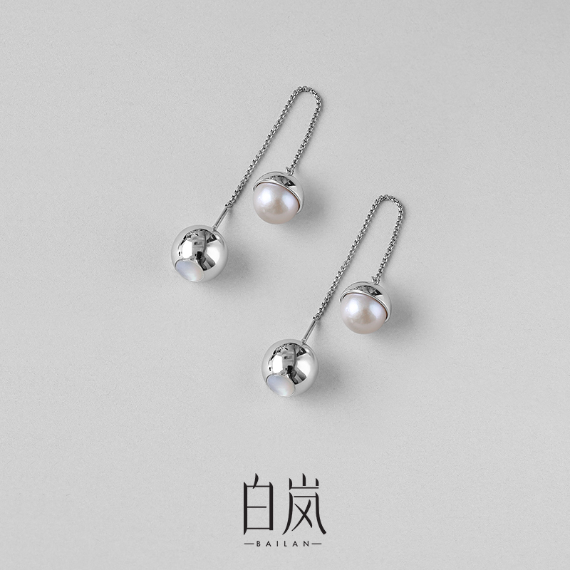 白岚晨曦耳线女耳饰淡水珍珠小众设计耳环轻奢优雅气质时尚ED4195