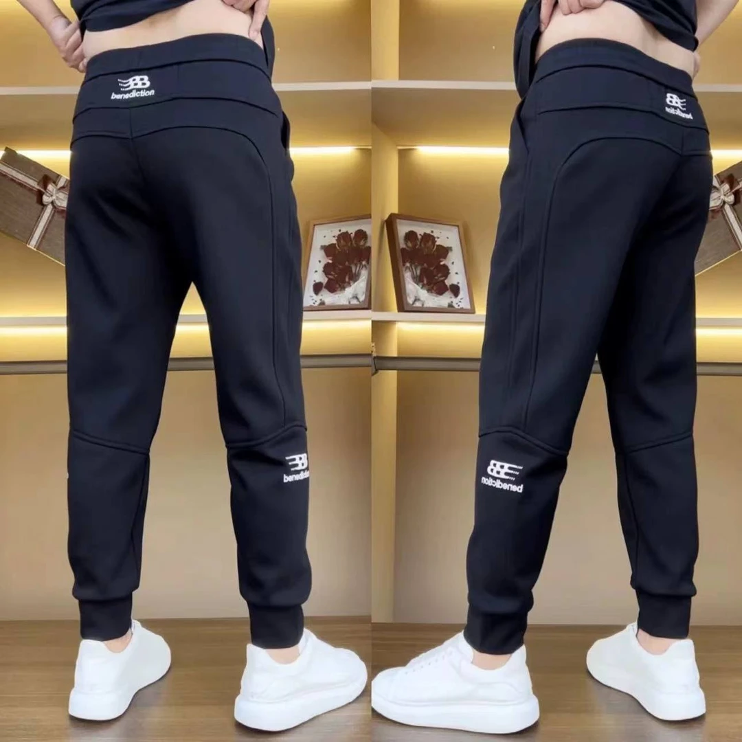 男2024秋冬季男士新款休闲裤卫裤刺绣款加绒加厚款束脚百搭时尚潮