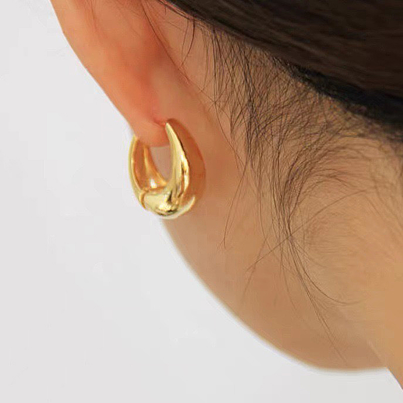 铜合金耳饰 法式复古CELI冷淡风高级感耳扣简约圆圈气质N10335