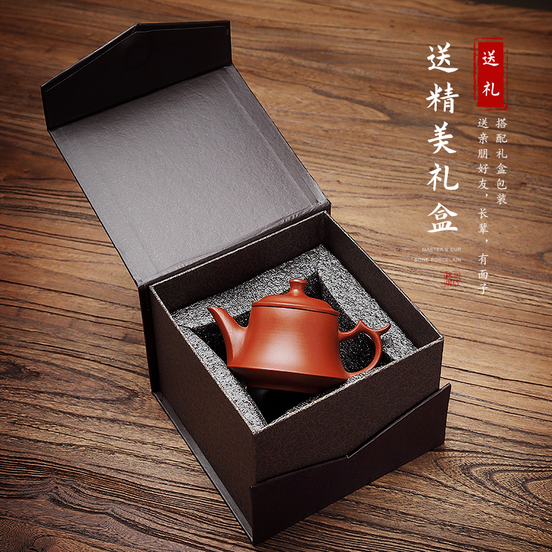 原矿朱泥汉钟壶纯手工入门金钟小品可倒立潮州手拉壶小容量紫砂壶