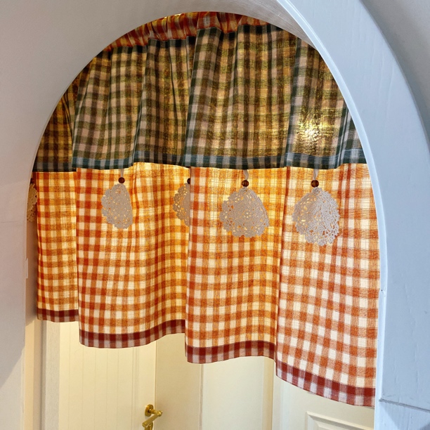 红色窗帘橱柜隔断卫生间门帘阳台隔断遮挡家用隔断帘半遮挡装饰帘