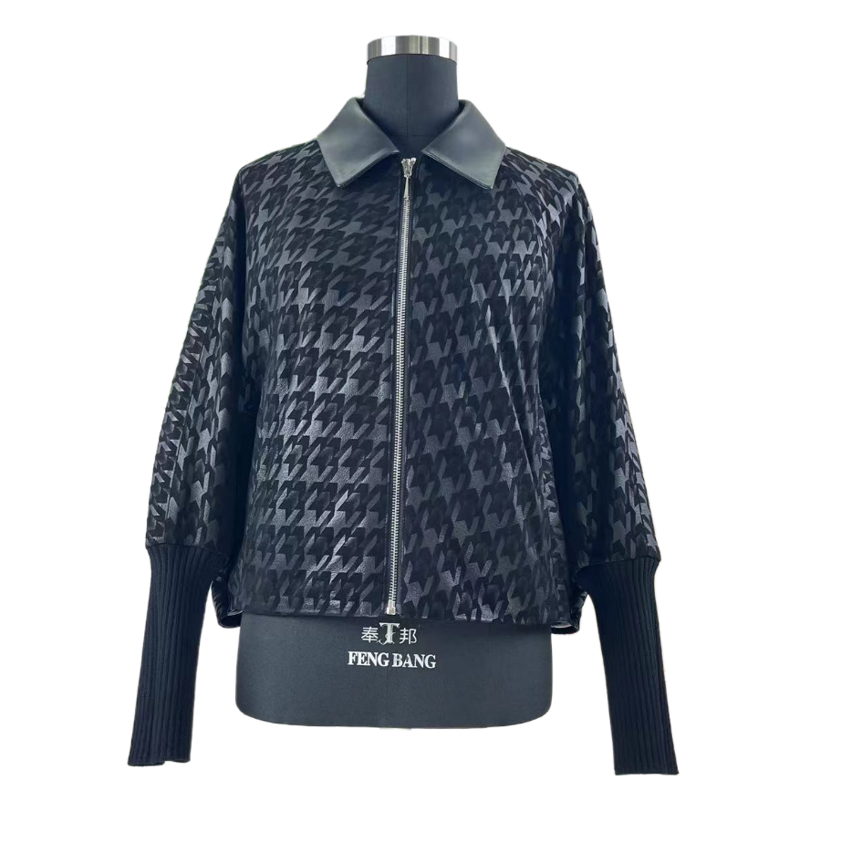 艾尼菲雨春秋新款高奢绵羊皮真皮时尚休闲气质蝙蝠袖女士时装外套