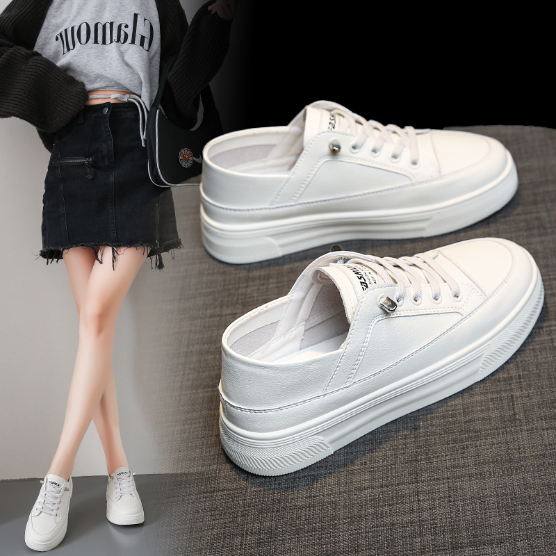 小白鞋女鞋春夏季平底2025流行夏季薄款透气新款百搭休闲运动板鞋