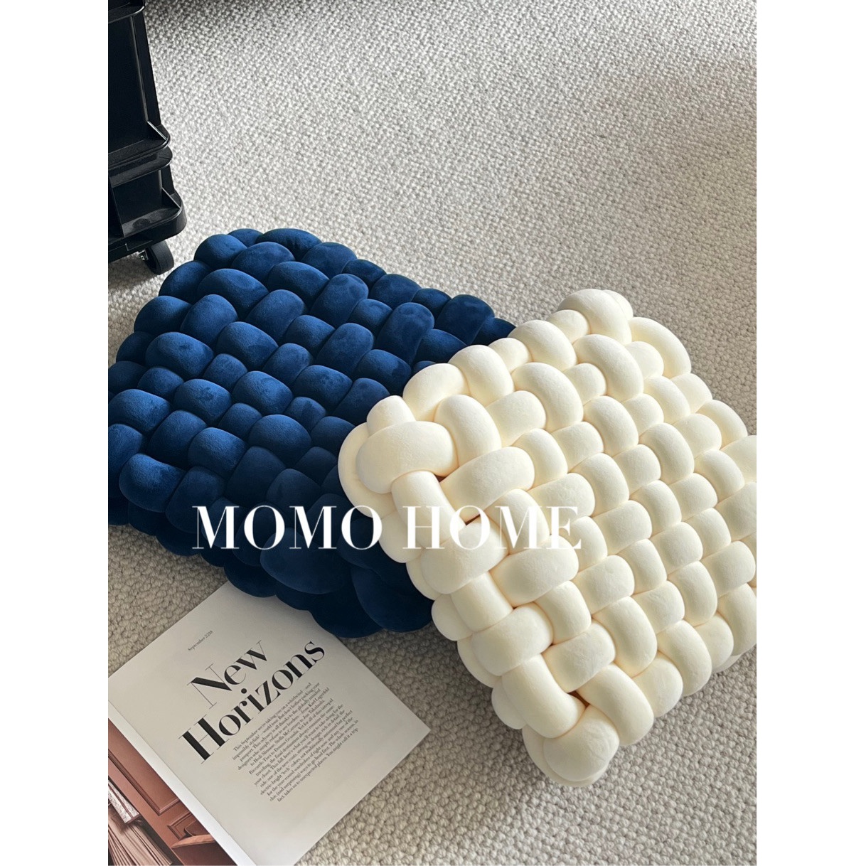 MOMO·手工编织抱枕坐垫方形简约沙发抱枕靠垫飘窗垫家居软装坐墩