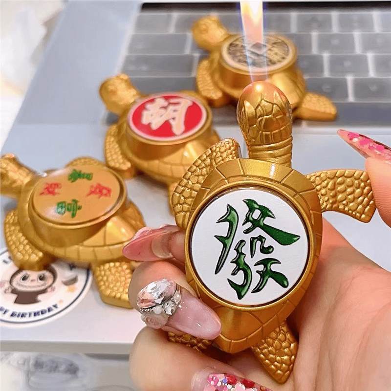 招财进宝金龟充气明火创意打火机小金龟海龟造型金属送男友火机