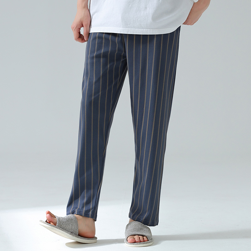 芬腾可安男士睡裤夏季纯棉休闲空调裤春秋季薄款加大码宽松家居裤