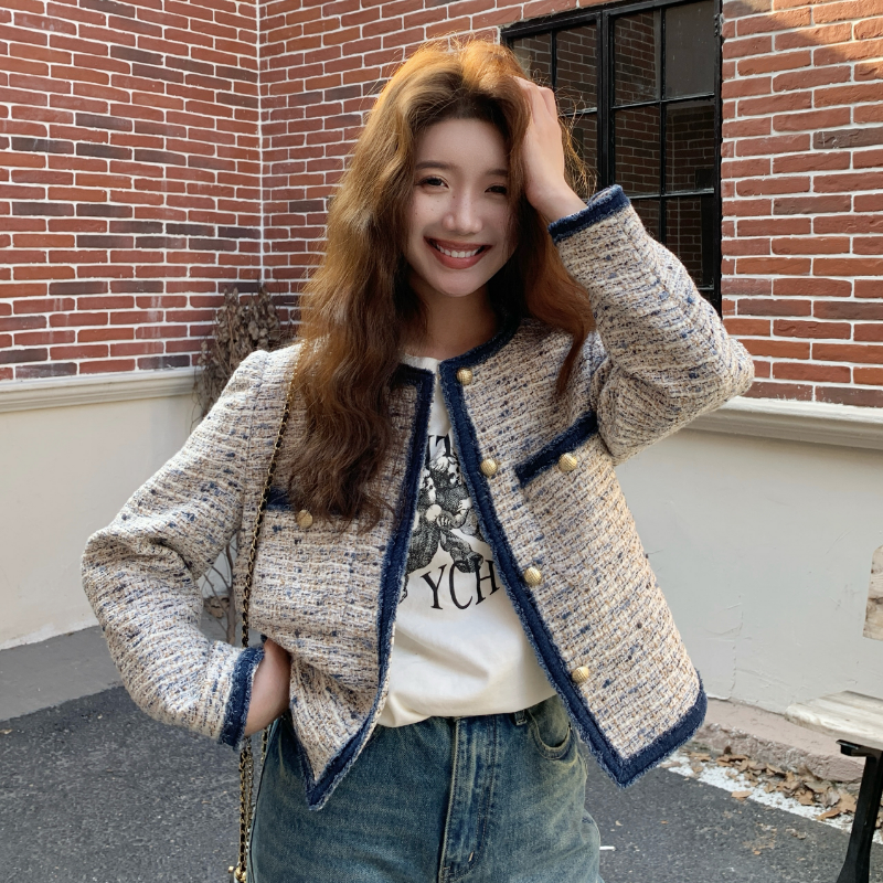 名媛洋气小个子上衣短款小香风外套女款秋装2025年新款高级感气质