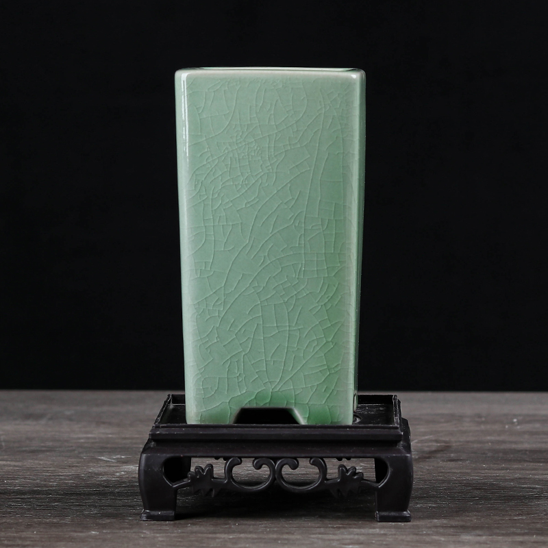 【直播浮力011】7.5*7.5*14cm到手花盆+底座冰裂四方高签筒小悬崖