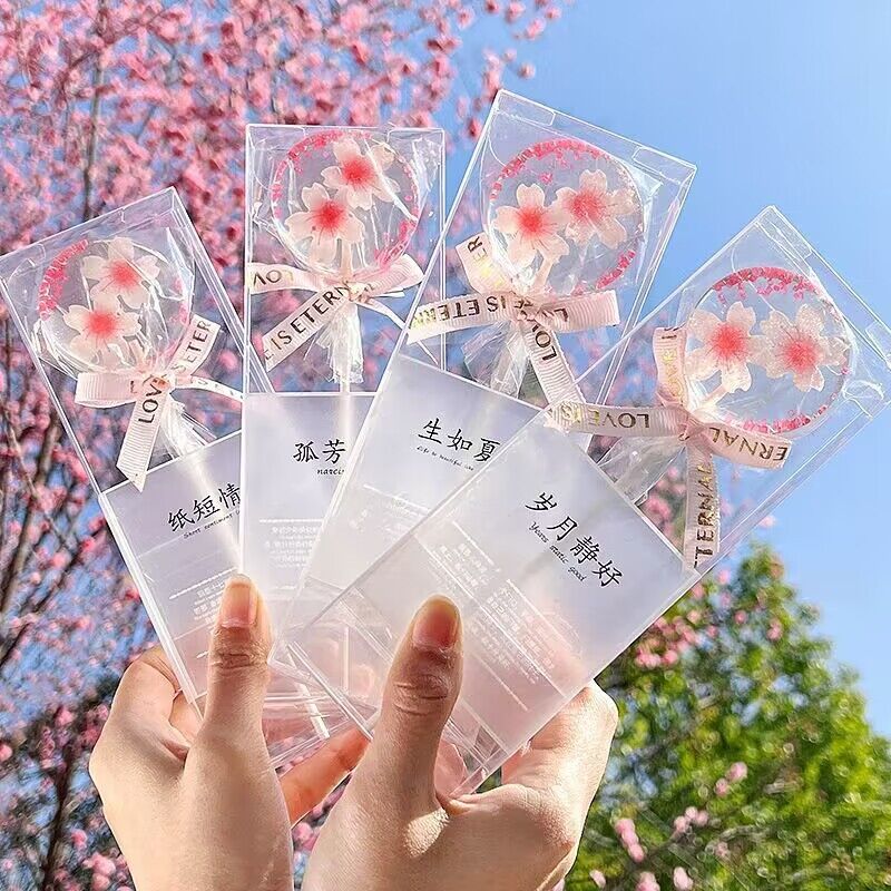 网红创意小零食樱花棒棒糖高颜值送女朋友同学礼物糖果棒棒糖礼盒