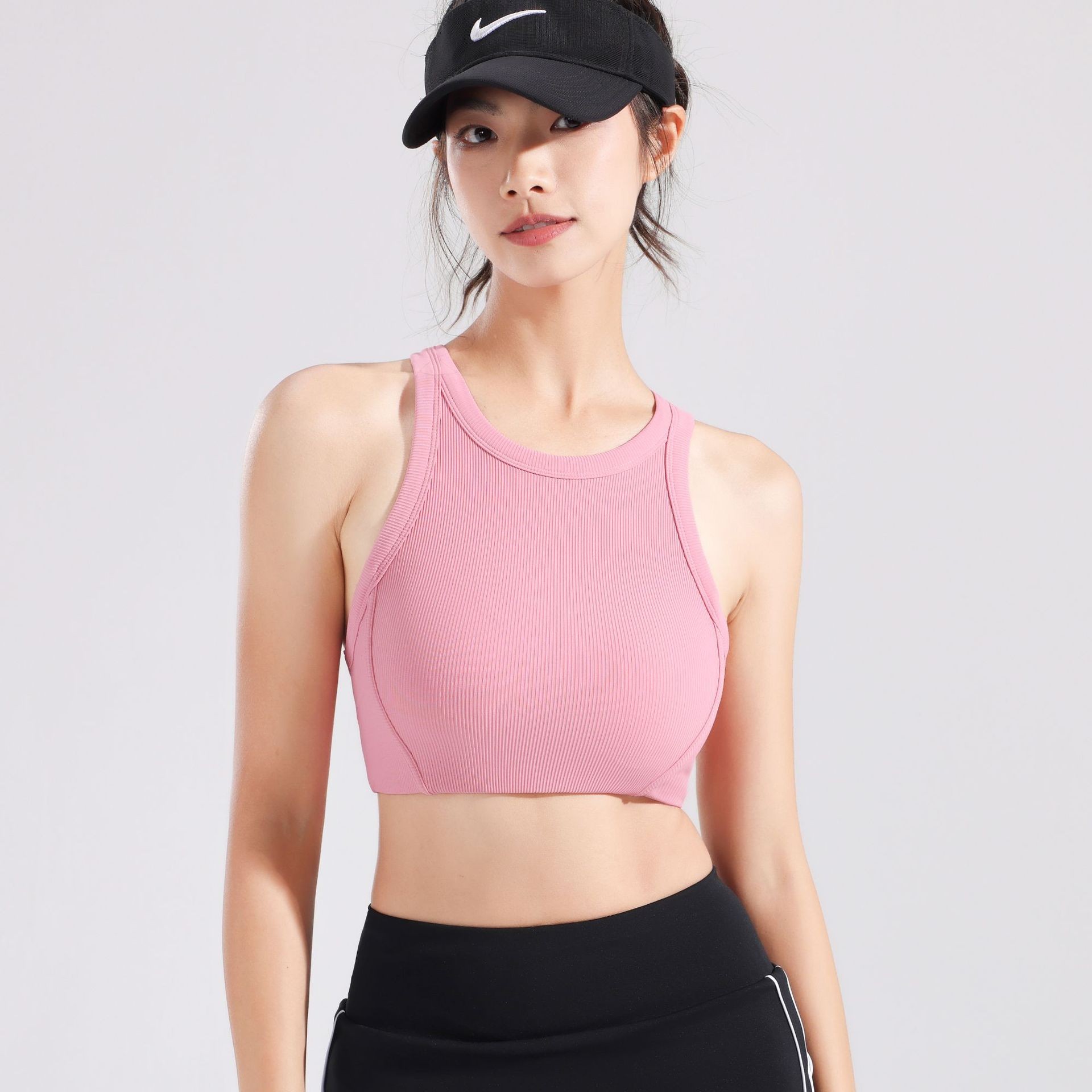 TZA外穿螺纹运动文胸女美背内衣跑步透气上衣工字背健身服紧身