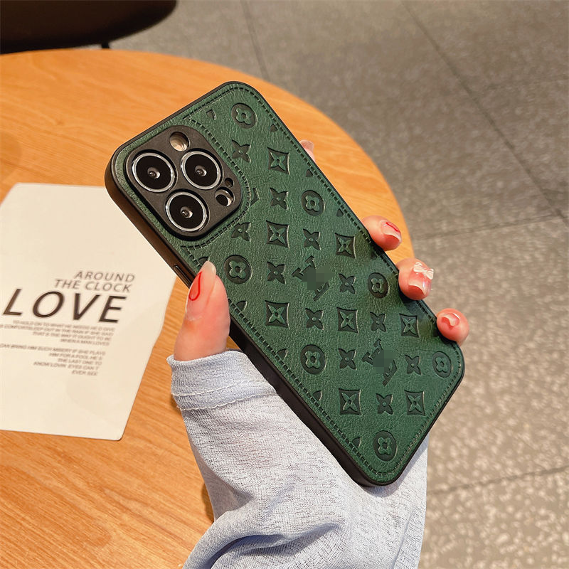 轻薄压花皮质适用苹果16Promax手机壳防摔奢华流行款iPhone14Pro