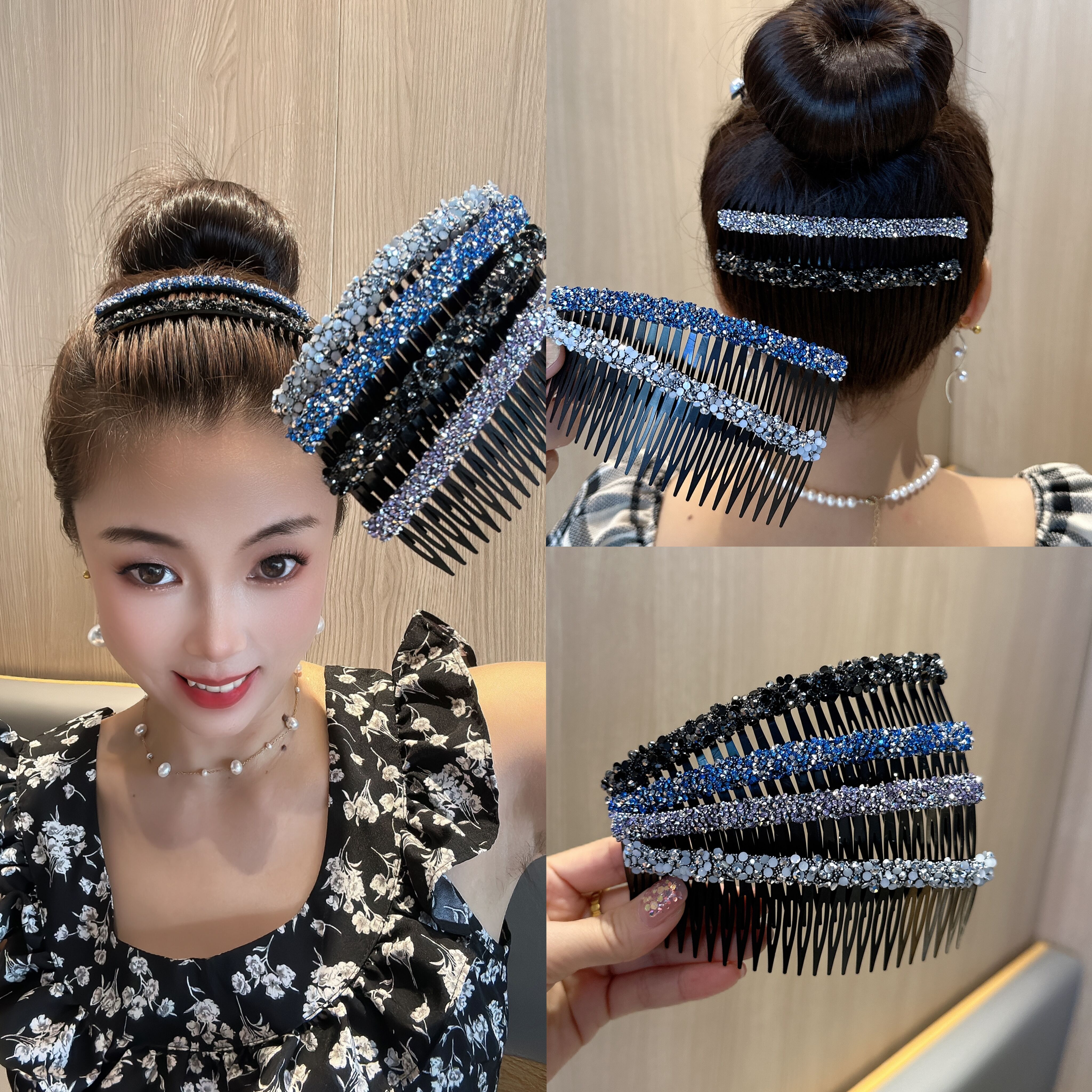 韩式简约刘海碎发插梳 气质百搭后脑勺碎发神器