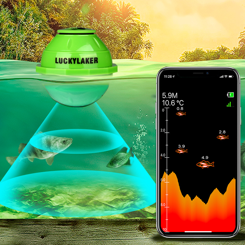 乐琦手机款无线声纳探鱼器2025新款水深水温声呐探鱼器声呐