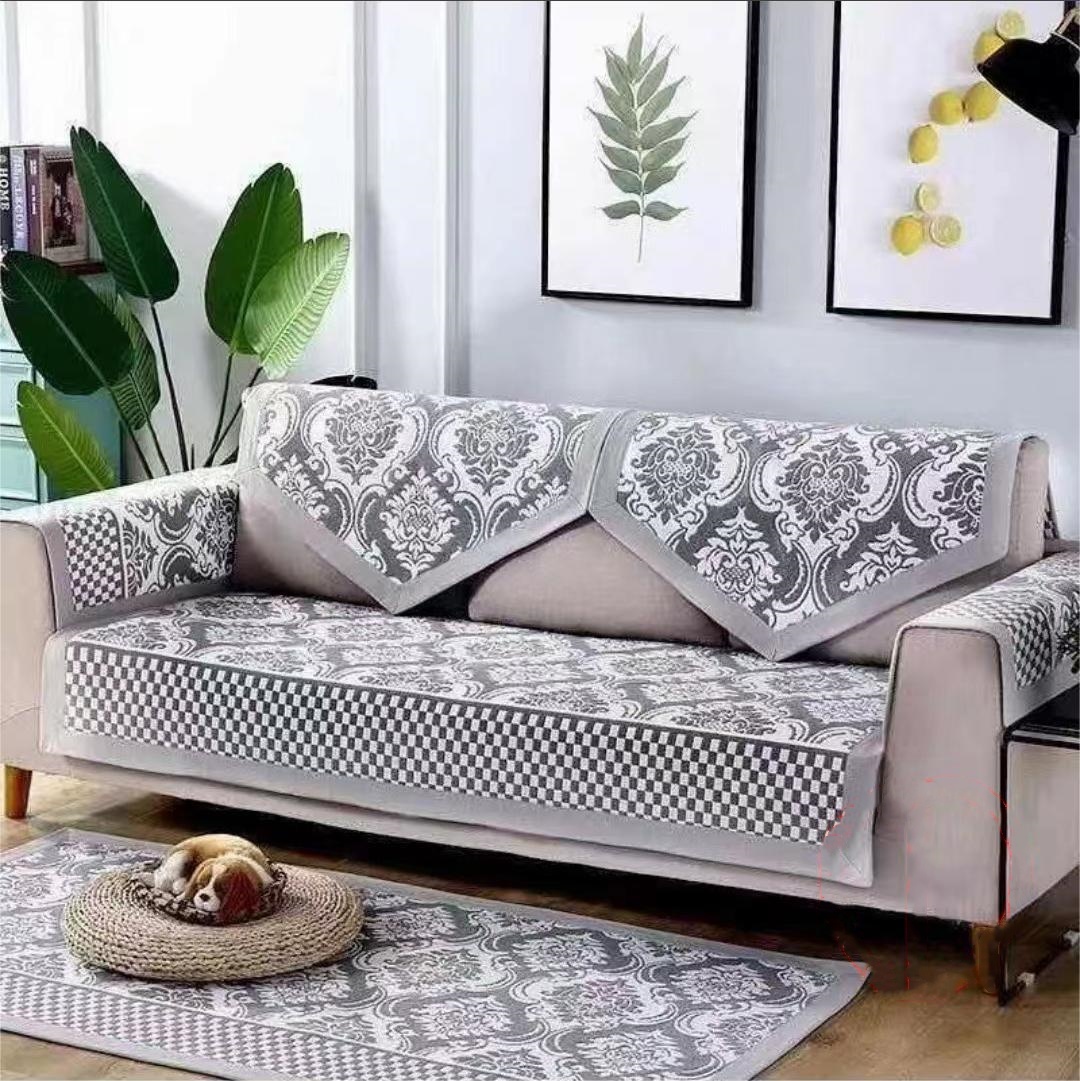 沙发垫四季通用简约现代加厚防滑高档提花棉麻布艺实木皮沙发巾套