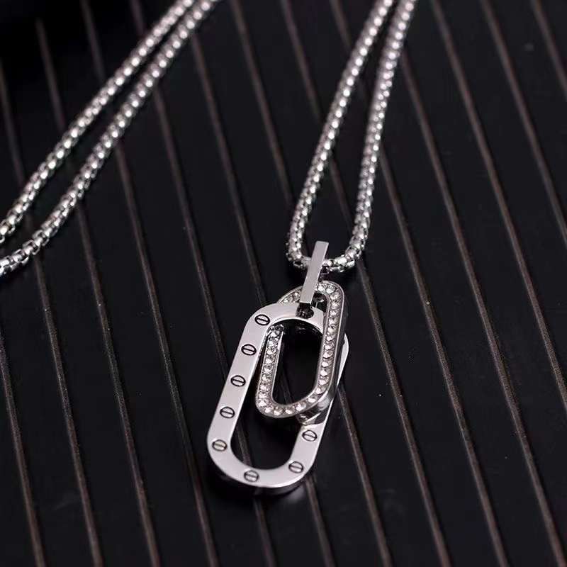 钛钢吊坠 日韩版秋冬新款毛衣链长款吊坠个性百搭服装配饰品项链