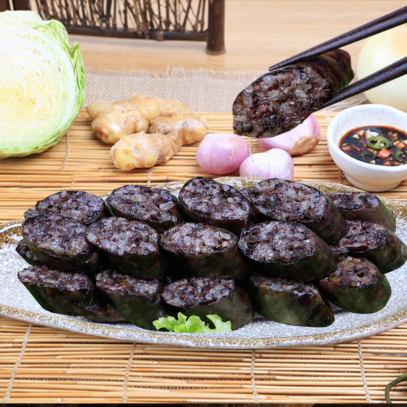 三口一品朝鲜族延边蔬菜血肠东北糯米肠手工500g袋装韩式