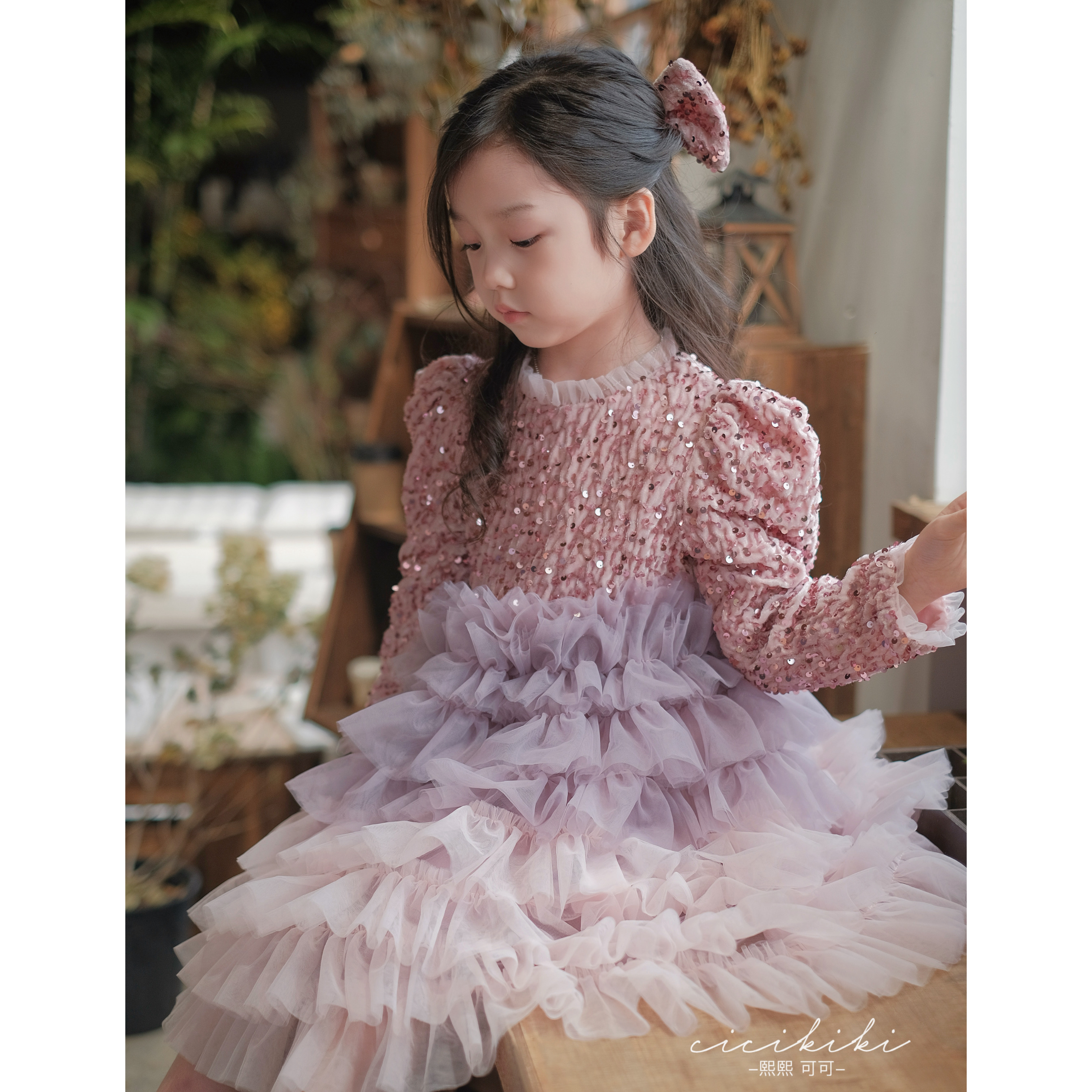 现货【伊丽莎白】儿童女童气质亮片连衣裙熙熙可可LYQ23129