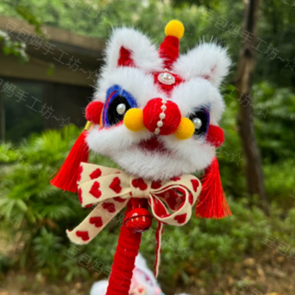 豆包妈手工坊专属醒狮车挂手工diy材料包春节新年礼物扭扭棒自制
