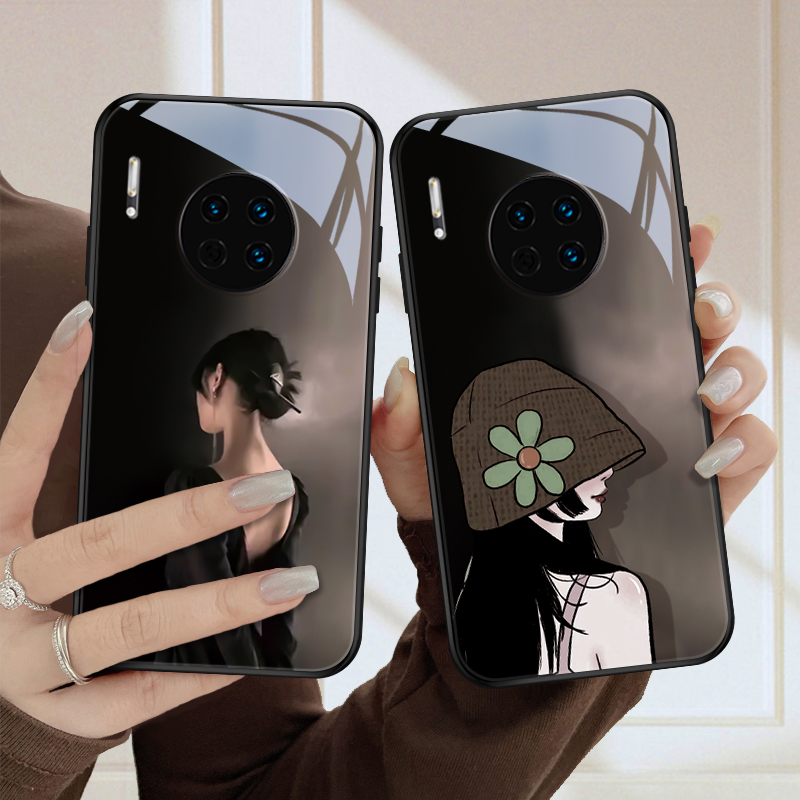 背影女孩适用华为mate30手机壳mate30pro全包防摔mate20高级女款m