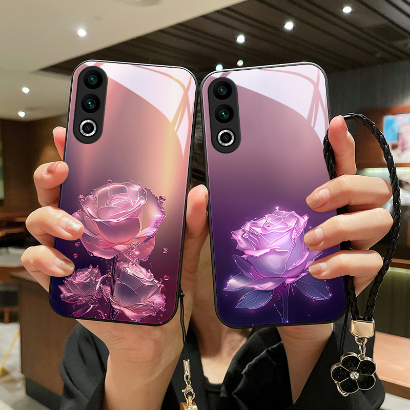 蔷薇玫瑰适用魅族20手机壳魅族20保护套20pro挂绳男生情侣创意mei