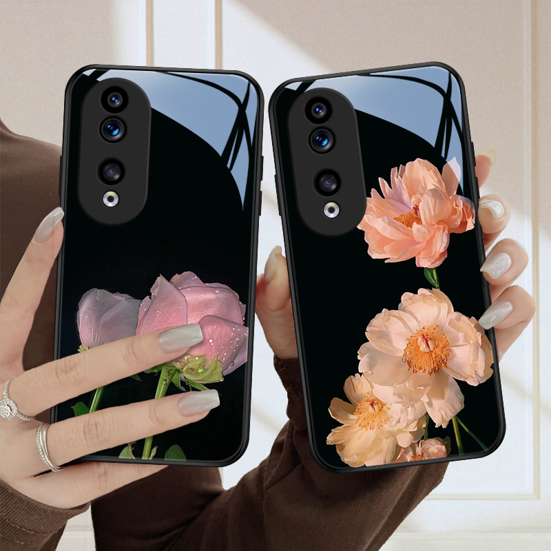 幽香花适用华为荣耀90手机壳荣耀90pro玻璃爆款优美女款质感限量