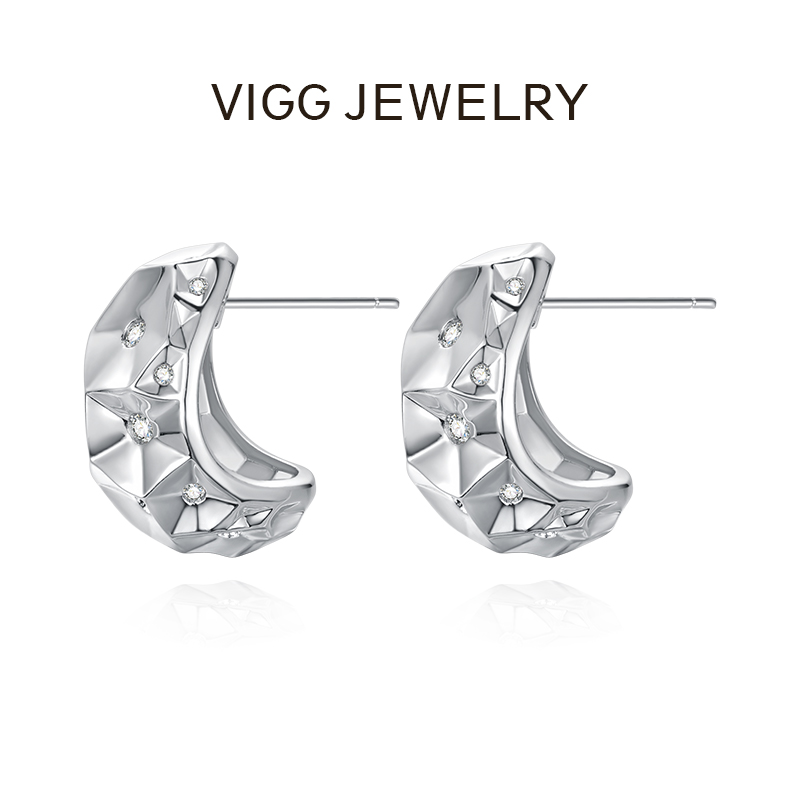 VIGG 合金合成锆石耳饰 星陨耳钉 轻奢时尚小众 简约个性ins