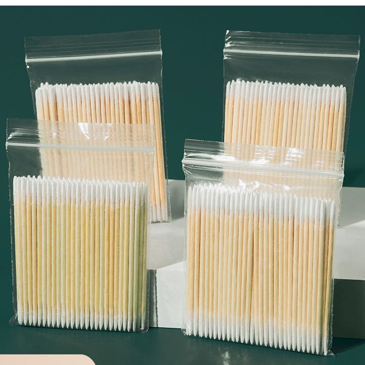 双头尖小棉签纹眉化妆用木棒棉花棒挖耳朵双头棉签棒家用清洁棉棒