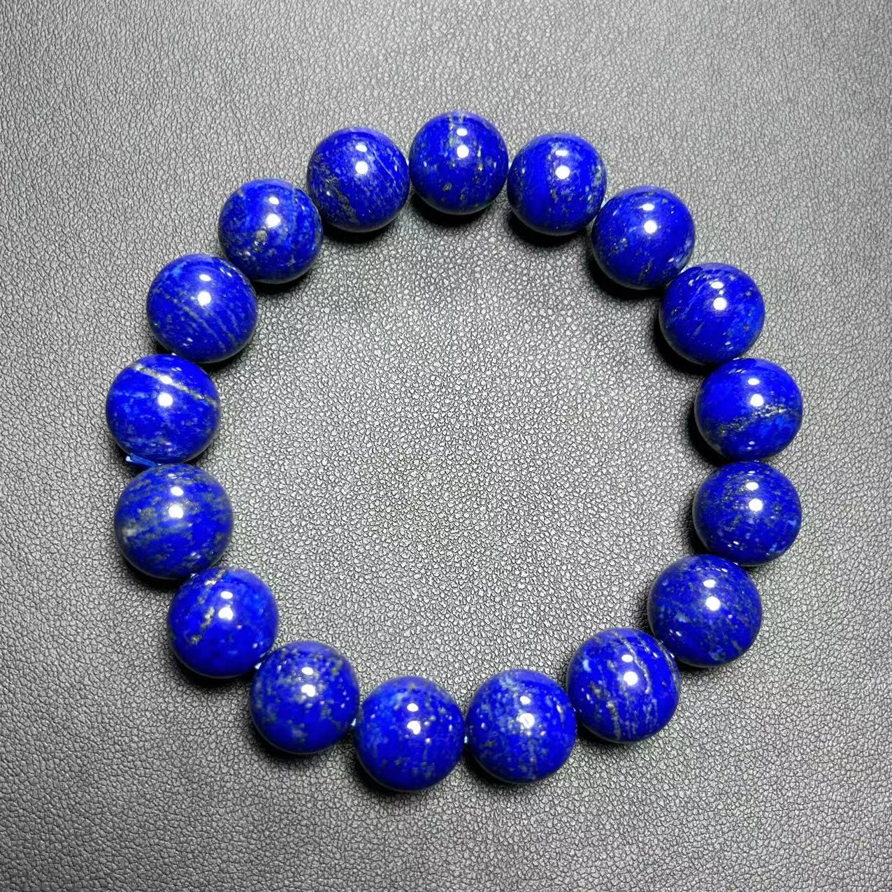 天然青金石手串阿富汗帝王青时尚蓝色盘玩高端玉石礼物男女款单圈