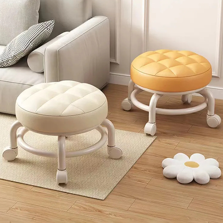 万向轮小凳子家用板凳小椅子沙发凳滑轮矮凳儿童大人小型网红圆凳